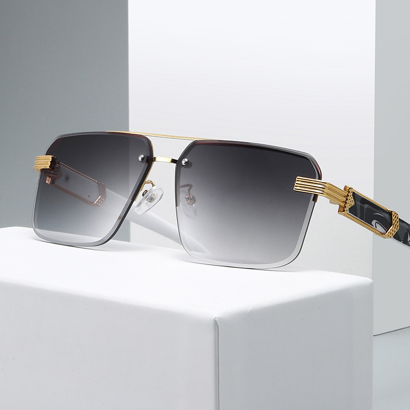 Women’s Square Trimmed Frameless Sunglasses With Large Frame