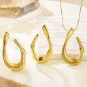 Stainless Steel Heart Bow Flower Necklace And Earrings Set view 30