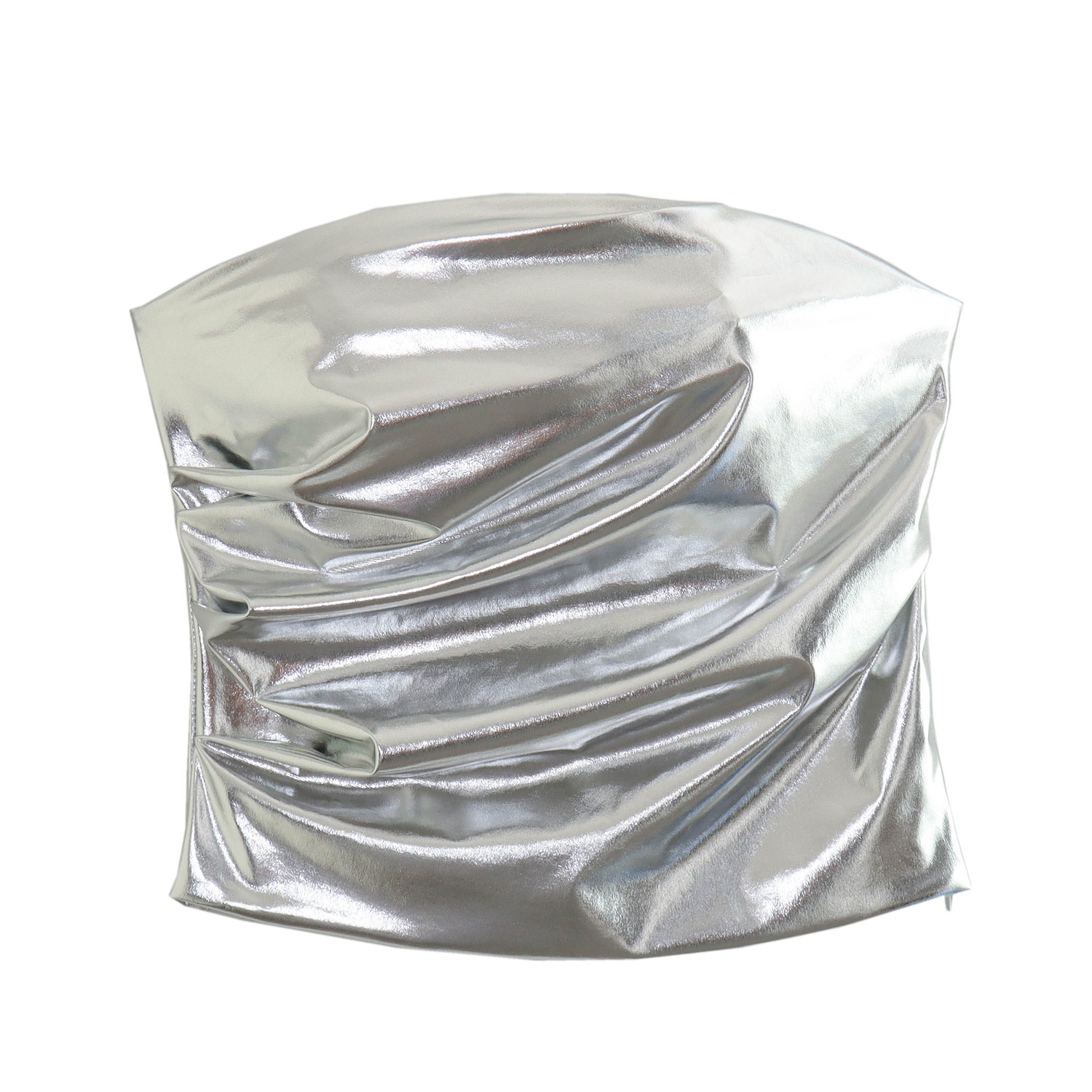 Summer New Metal Pleated Decorative Tube Top