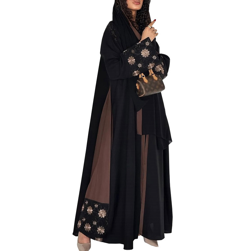 Fashionable Embroidered Long Robe Coat For Women