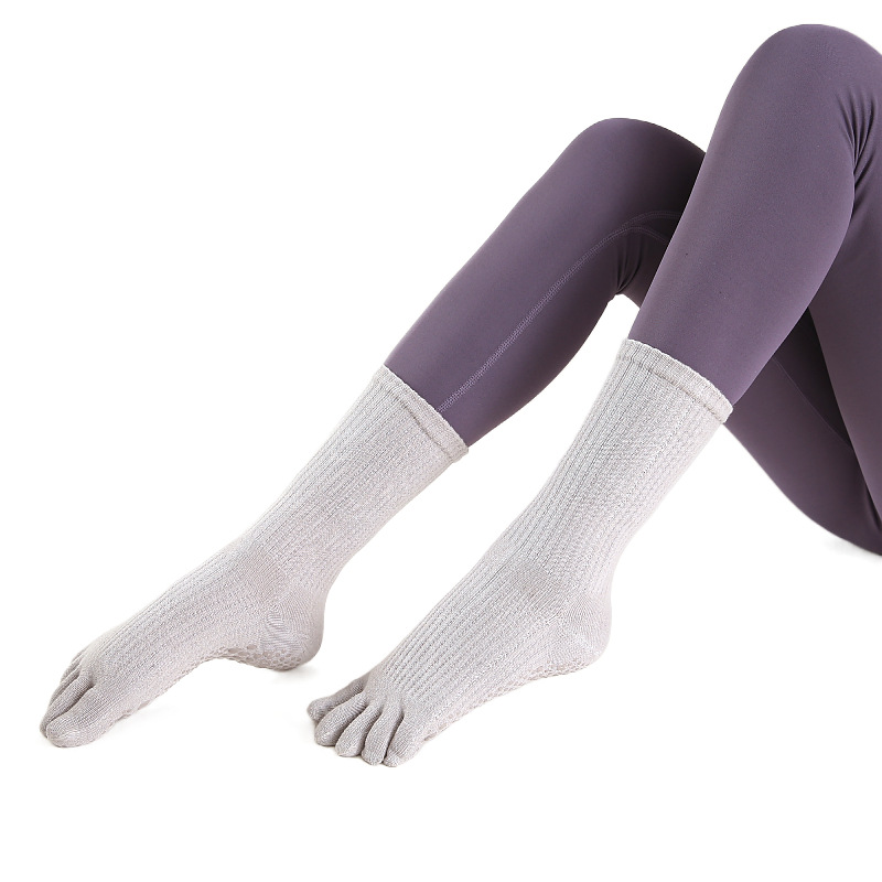 Title 14, Womens Pure Cotton Non-slip Long Tube Five-fin...