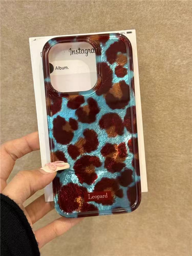 Blue-brown Leopard-pattern Swirl Phone Case Protector