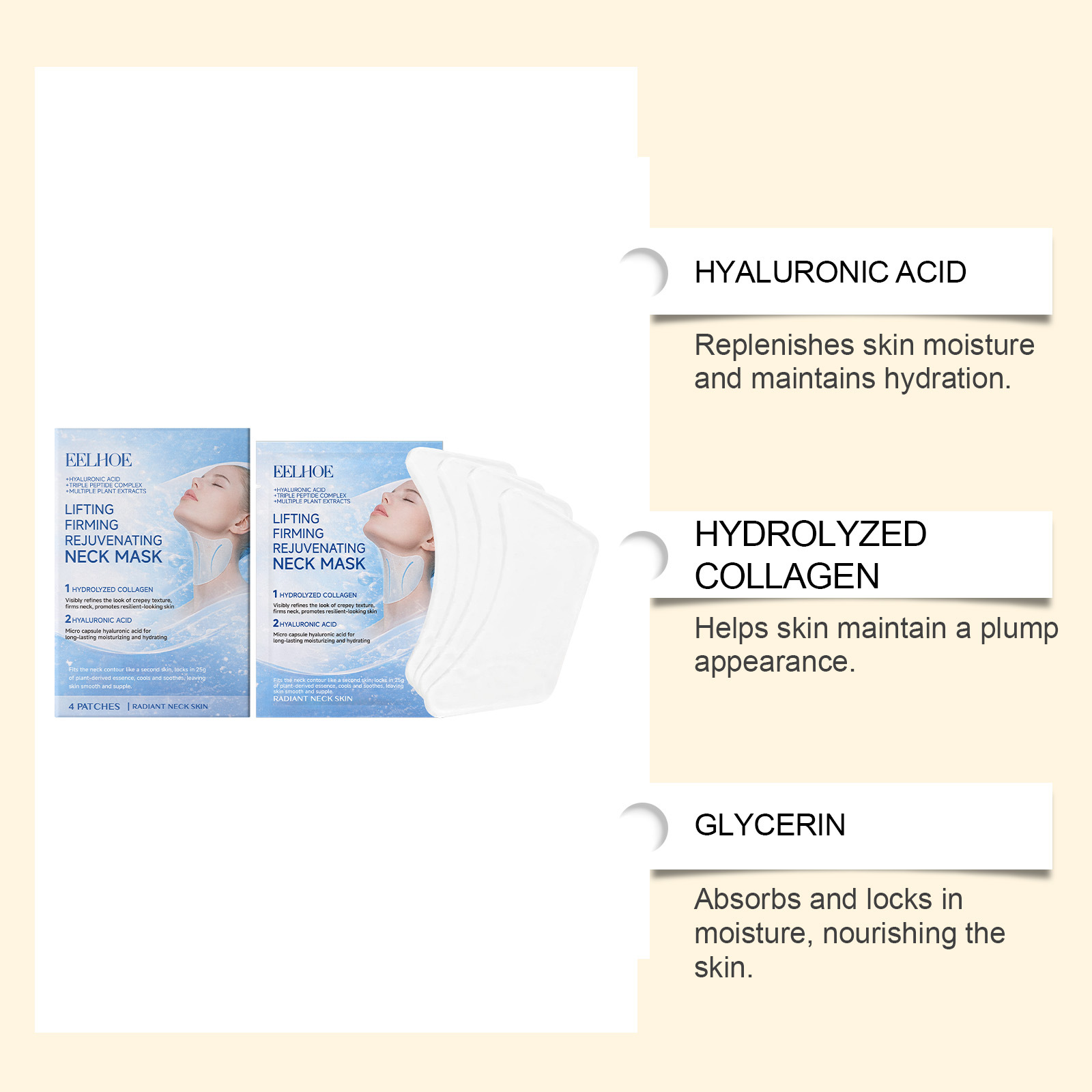 Comfortably Fits The Skin Collagen Hydrating Neck Mask