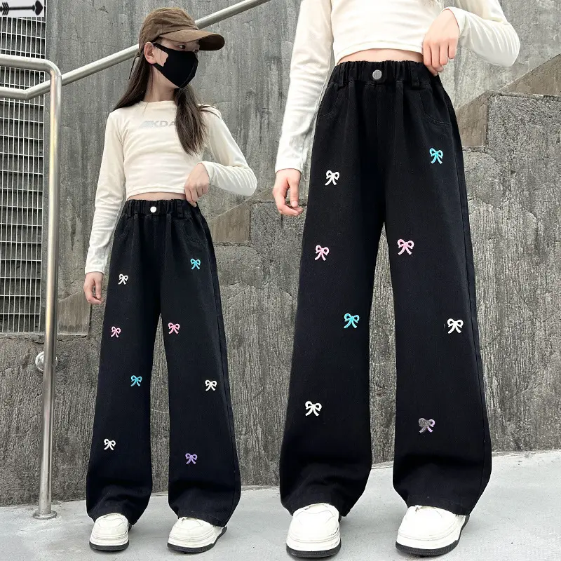 Western Style Wide-leg Pants Children's Autumn Straight