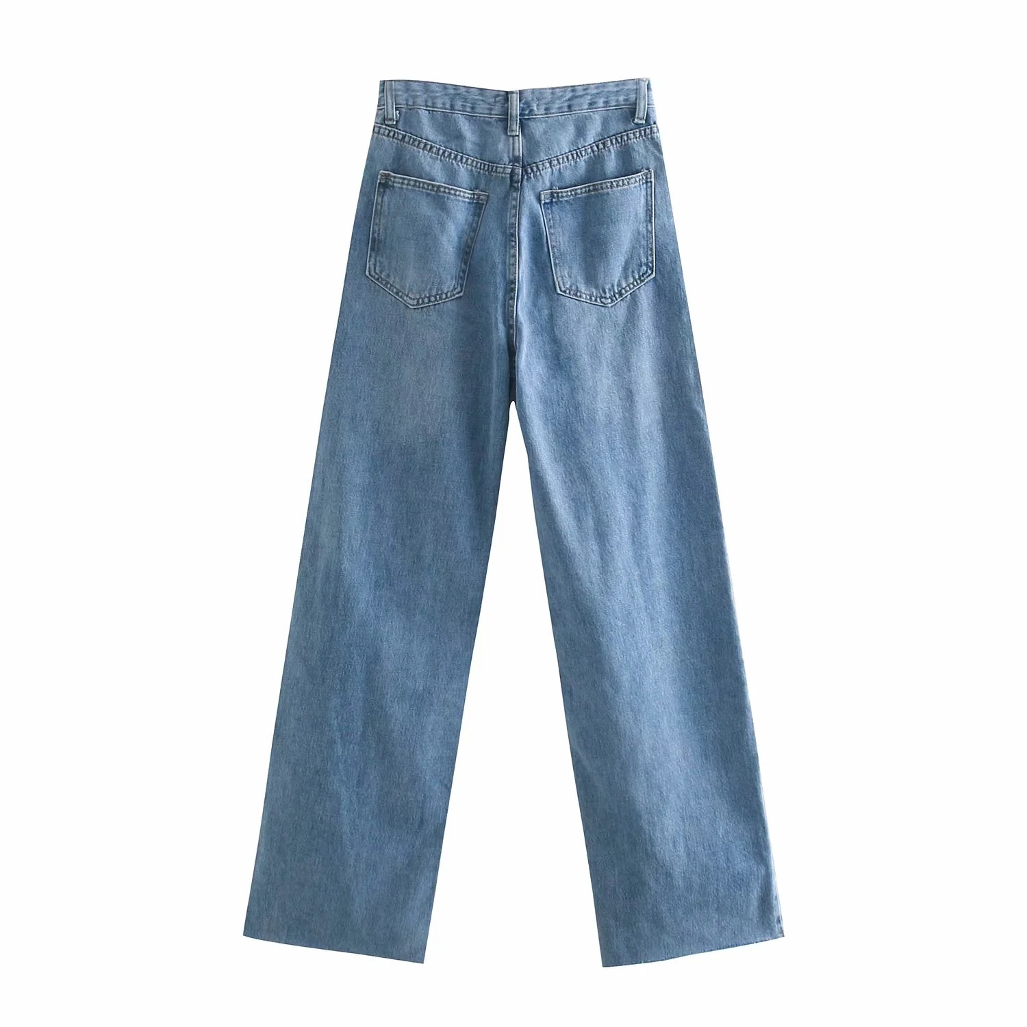 Title 2, Blaue Jeanshose mit hoher Taille, geradem Bein,...