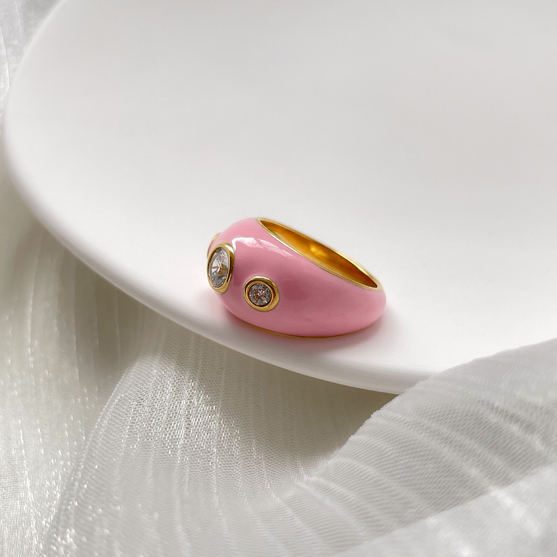Ring Female Enamel Color Personality