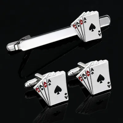 Poker Cufflinks Business Shirt Cufflinks Tie Clip