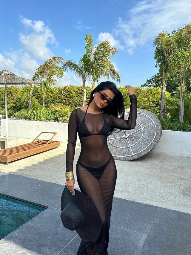 Mesh Sheer Long sleeve Dress Maxi Dress Black - Shop at LoveMi