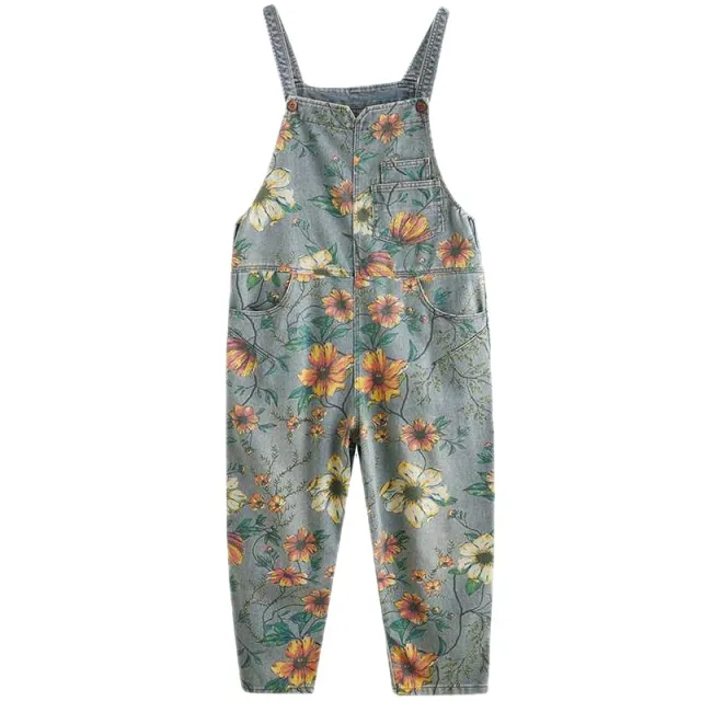 Spring Vintage Loose Denim Suspender Pants Color - Shop at LoveMi