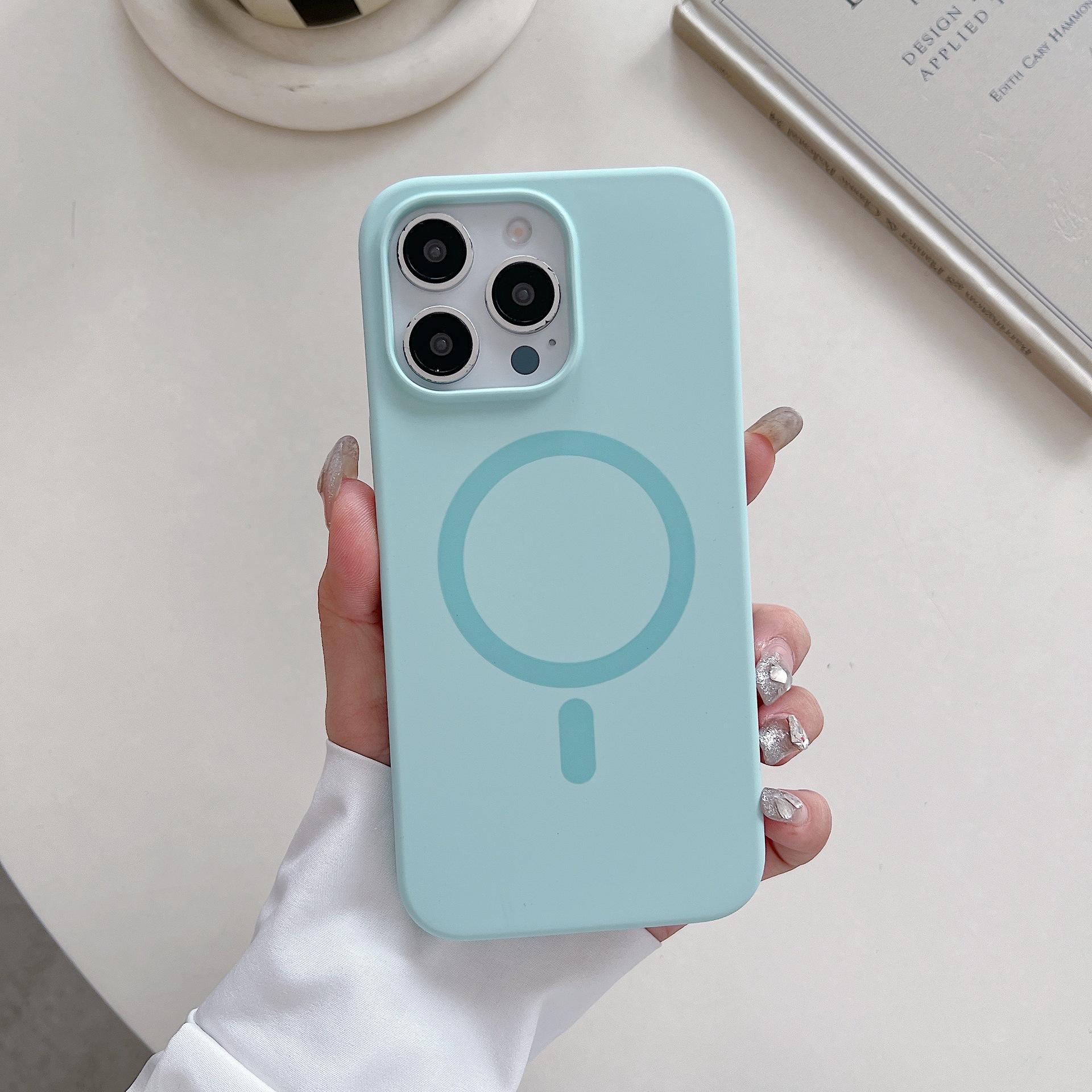 Solid Color Liquid Silicone Large Hole Magnetic Phone Case - Image 12