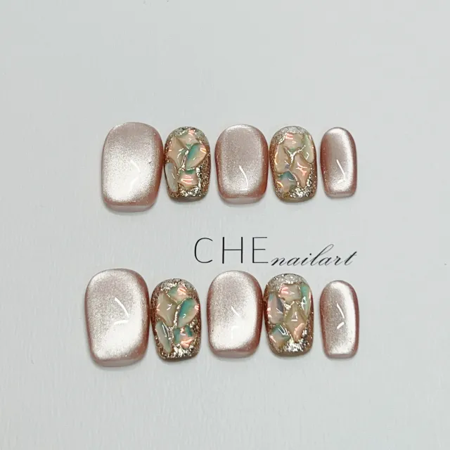 Autumn And Winter High grade Handmade Wear Nail Cat Eye Manicure Short Square - Shop at LoveMi
