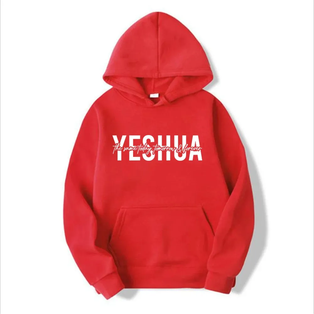 Yeshua Hoodie Christian Hooded Sweatshirt Religious - Red