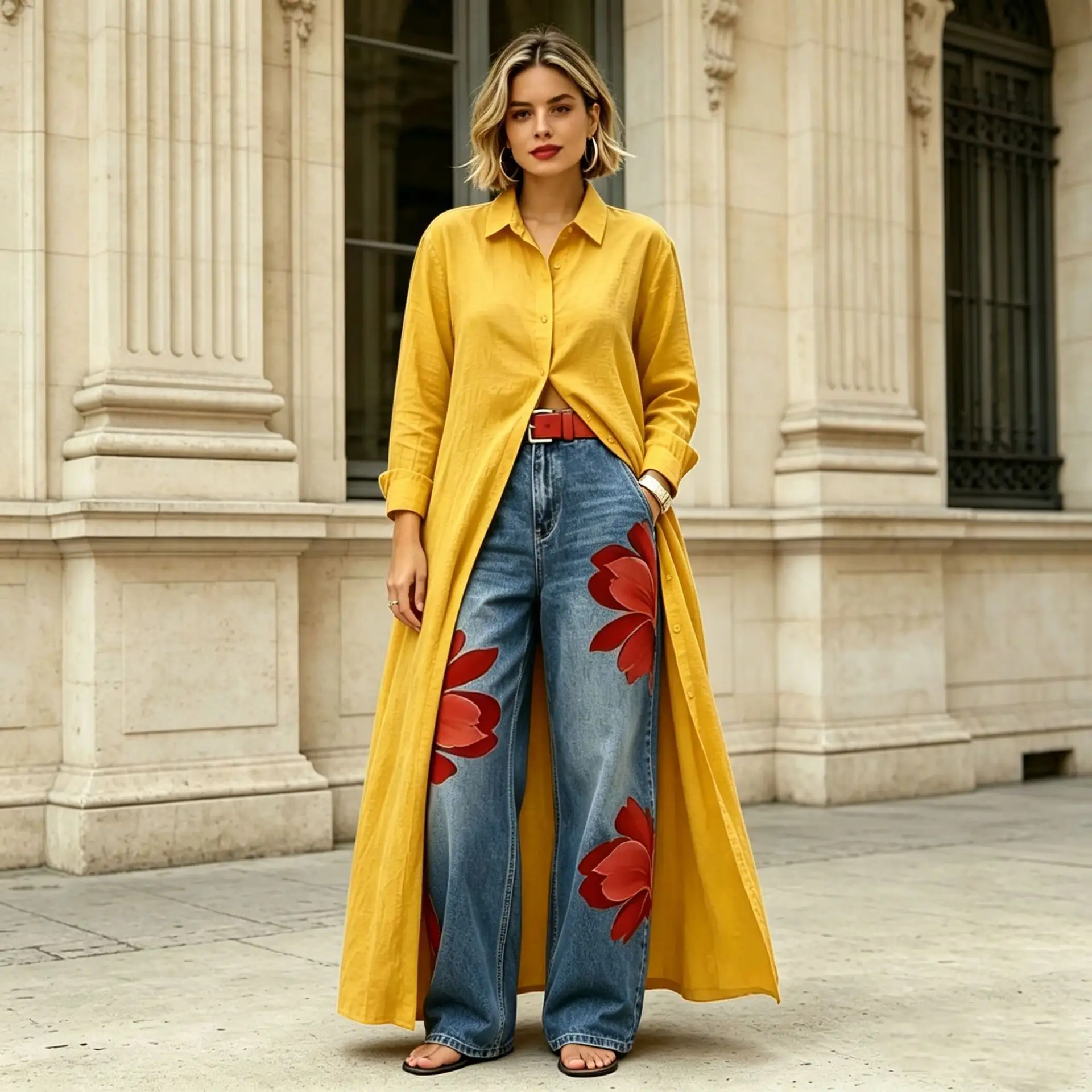 Solid-color Casual Long Loose-fit Trench Coat