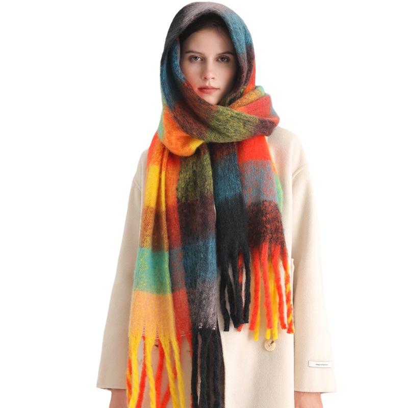 European And American Fashion Women’s Scarf Winter Cashmere Thickened Warm Shawl