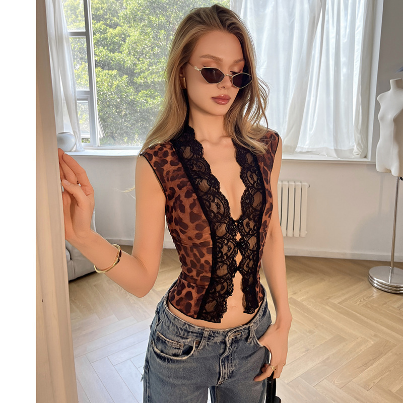 Cardigan Feminino de Tule com Estampa de Leopardo