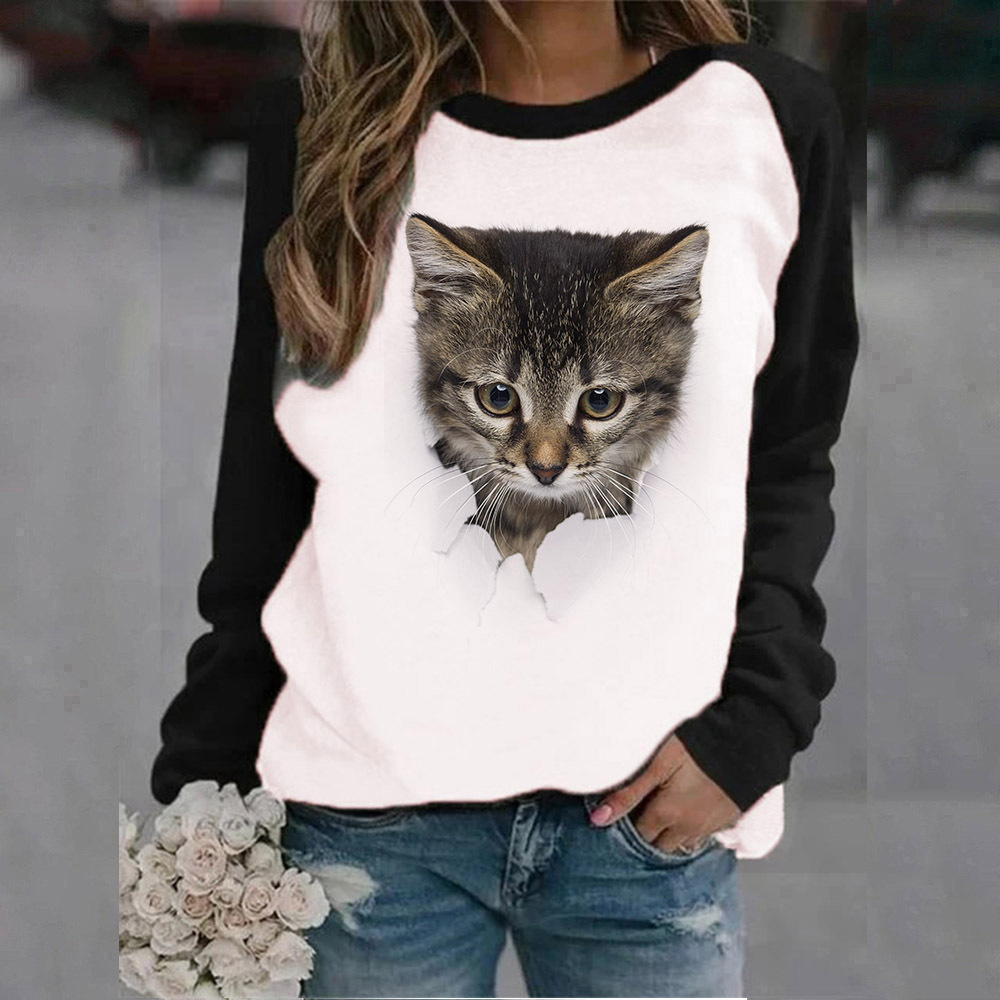 Animal Printed Crew Neck Sweatshirt