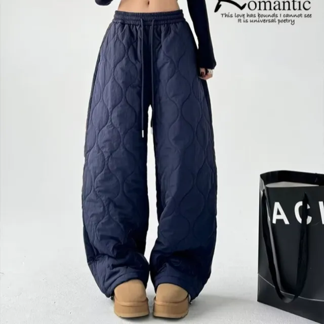 Thickened Thermal Cotton Pants Women's Loose fitting Casual Pants Blue - Shop at LoveMi
