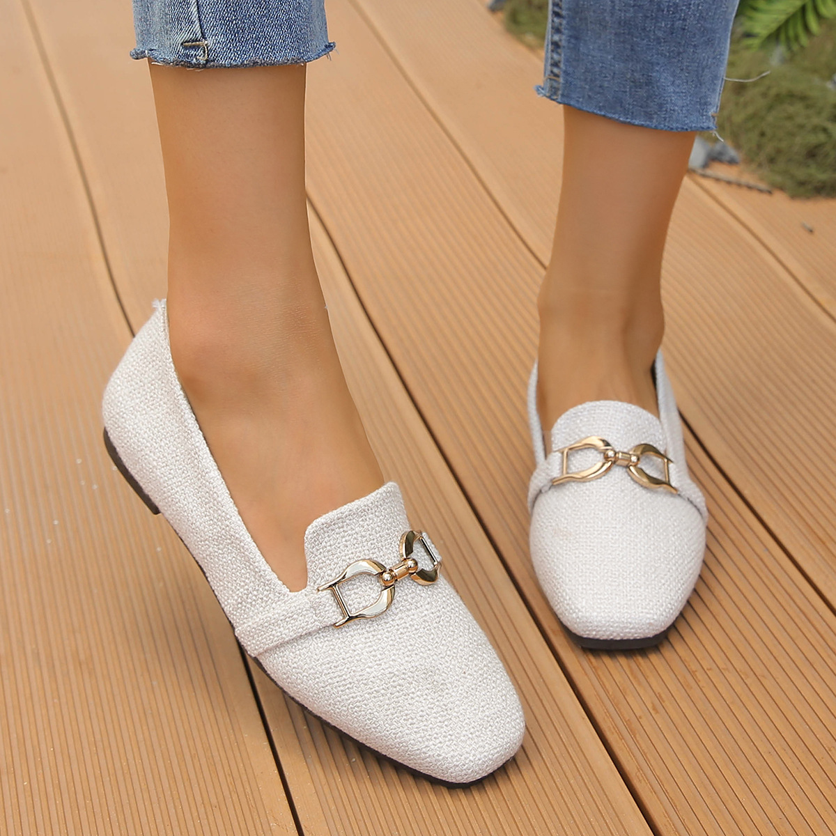 Square-Toe Slip-On Flats, picture 2 of 5