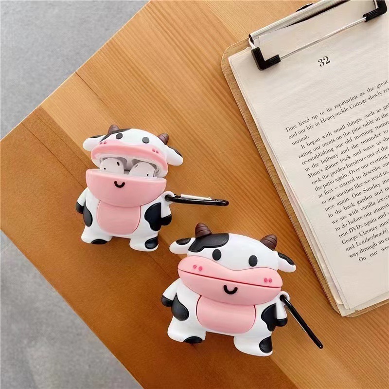 Cartoon Cute Cow Earphone Sleeves Drop-resistant Silicone Protective Soft Case