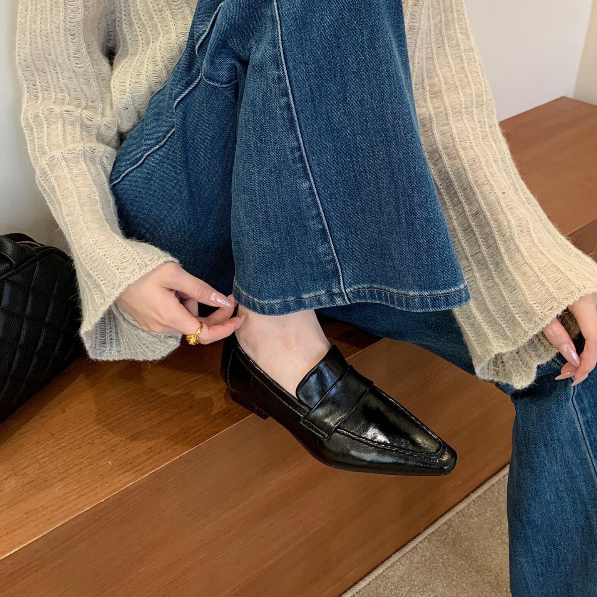 Square-Toe Slip-On Loafers