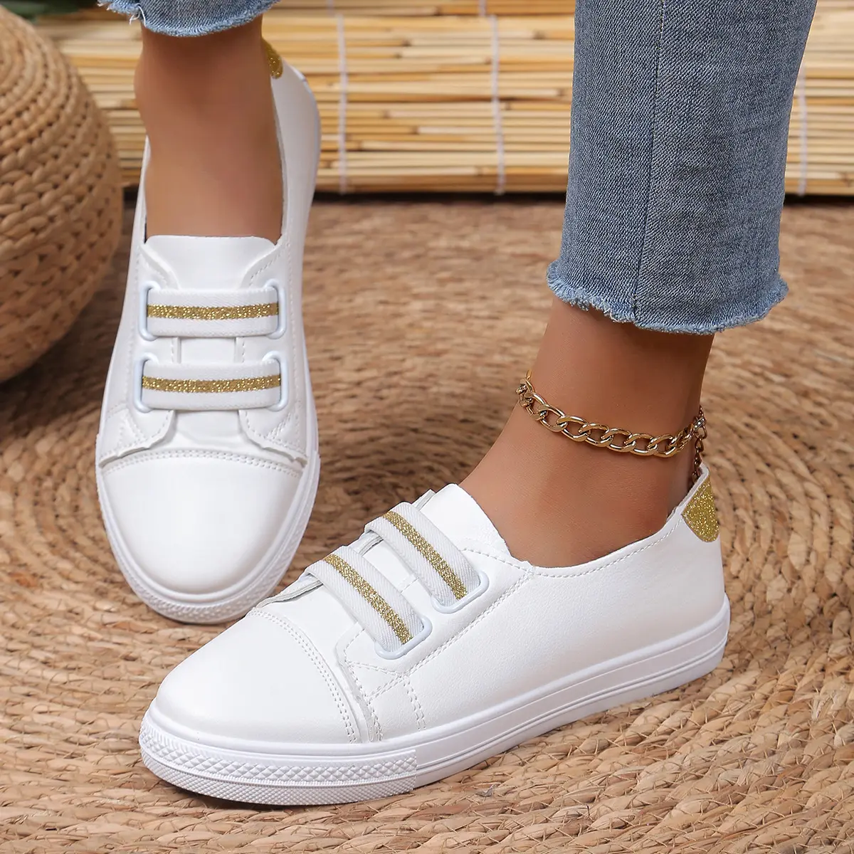 White Shoes Casual Versatile Slip-on Lazy Low-cut