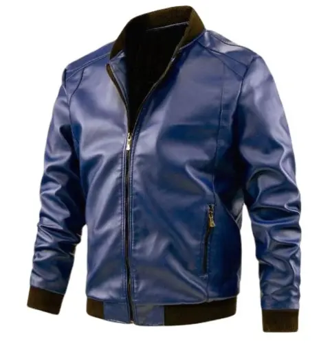 Male Motorcycle Leather Coat