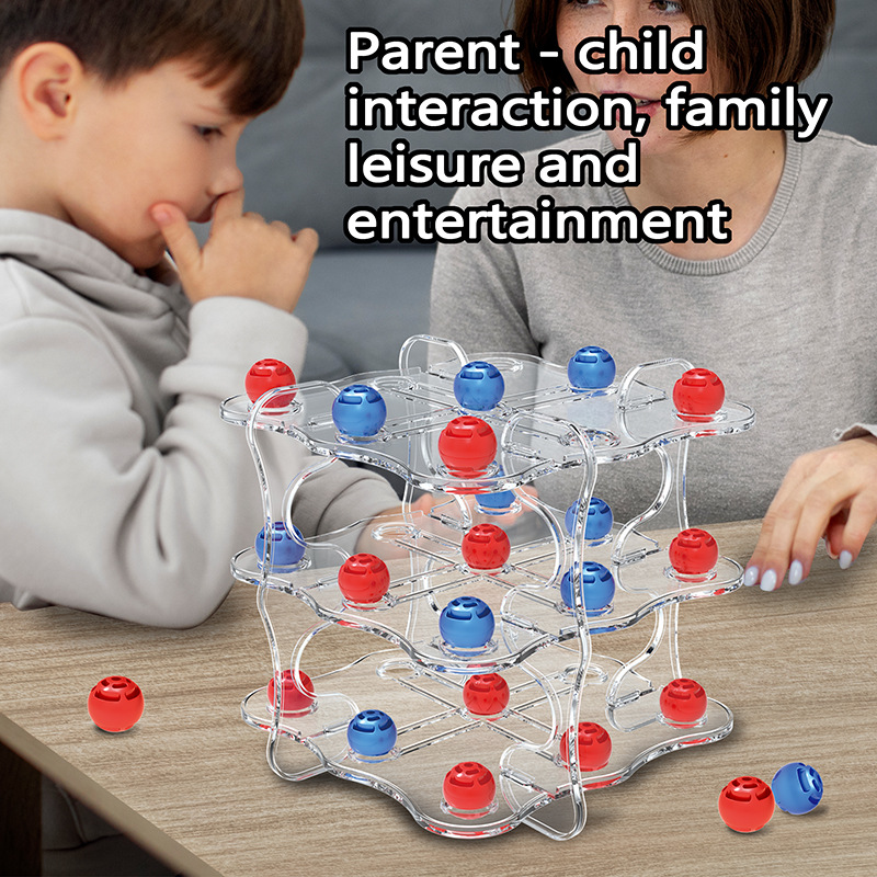 3D Triple Tic-Tac-Toe Early Learning Board Game For Kids