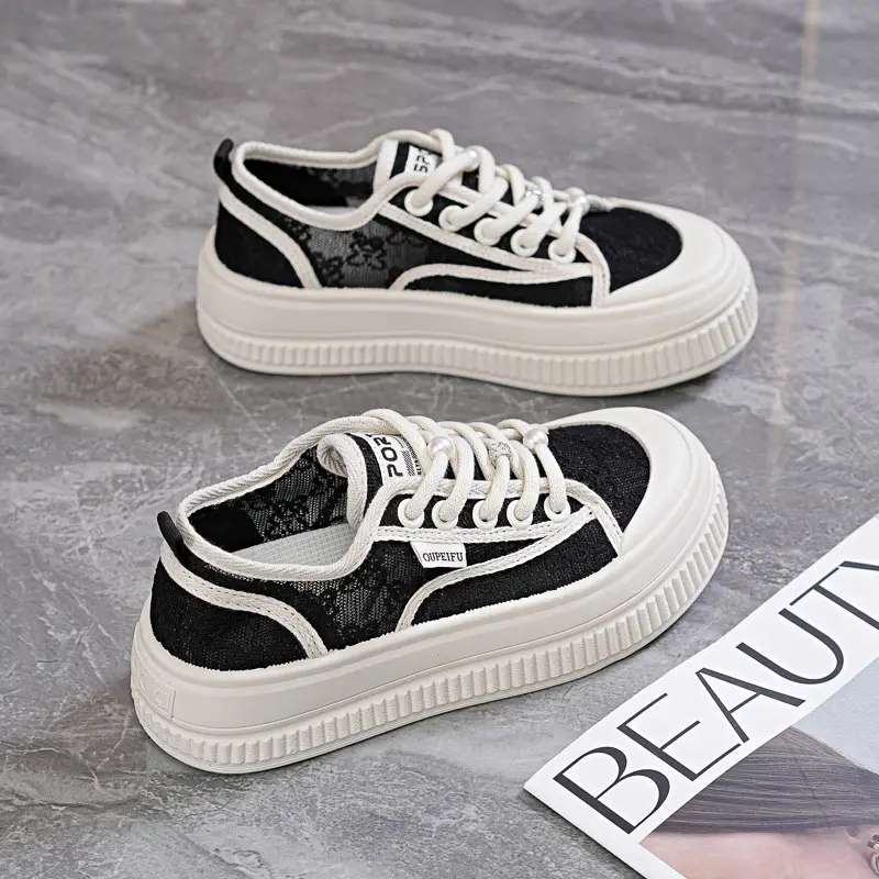Platform Height-increasing Lace-up Casual Shoes For Students New Style Sneakers