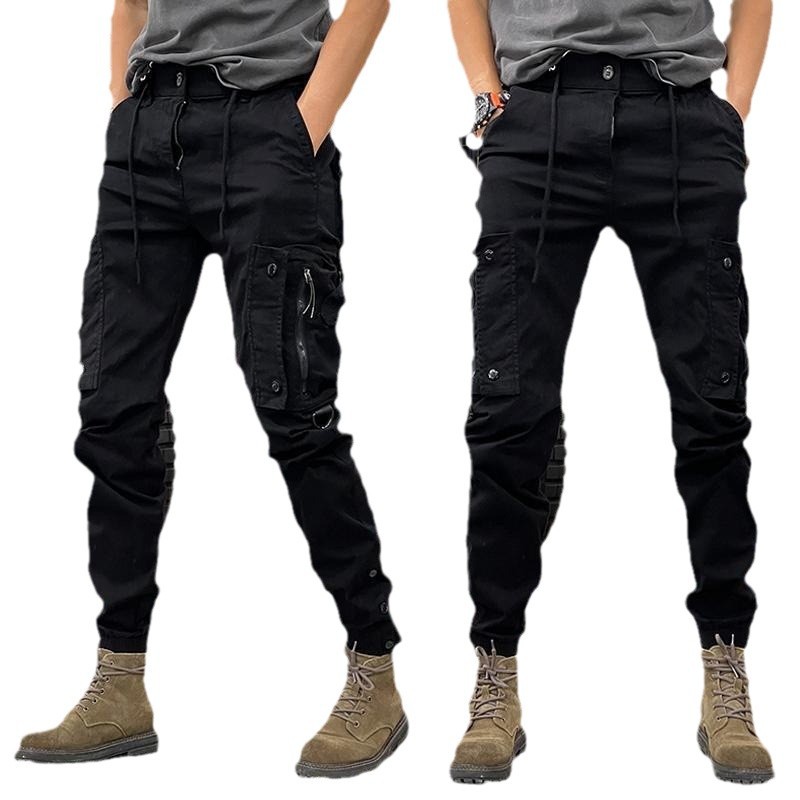 Mens Straight-Leg Outdoor Tactical Casual Pants With Adjustable Cuffs