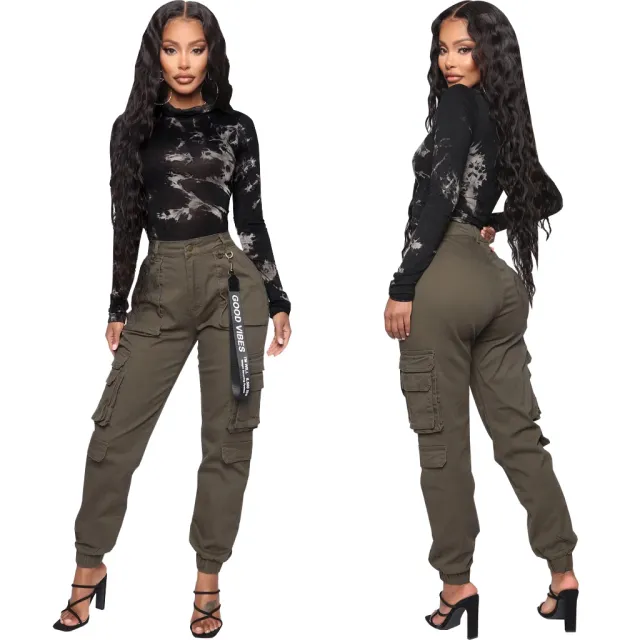 Fashion Slim Fit Camouflage Comfortable Leisure Tappered Stretch Overalls Army Green - Shop at LoveMi