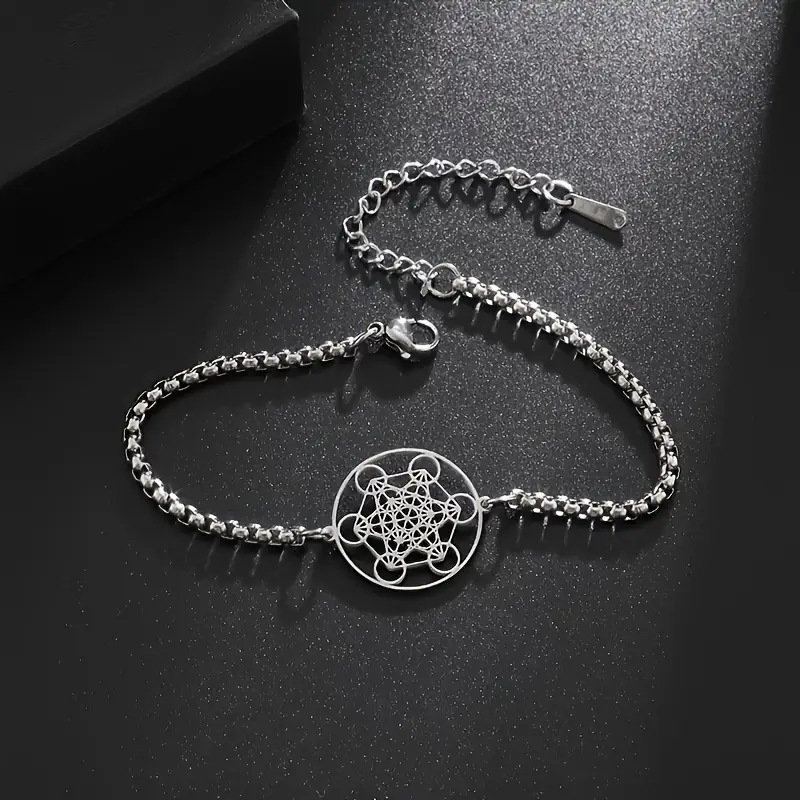 Womens Hollow Ring Six-Loop Pendant Bracelet