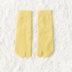 Women's Fleece-lined Thermal Winter Toe Socks Mid-calf Thick Warm - Yellow - View 1
