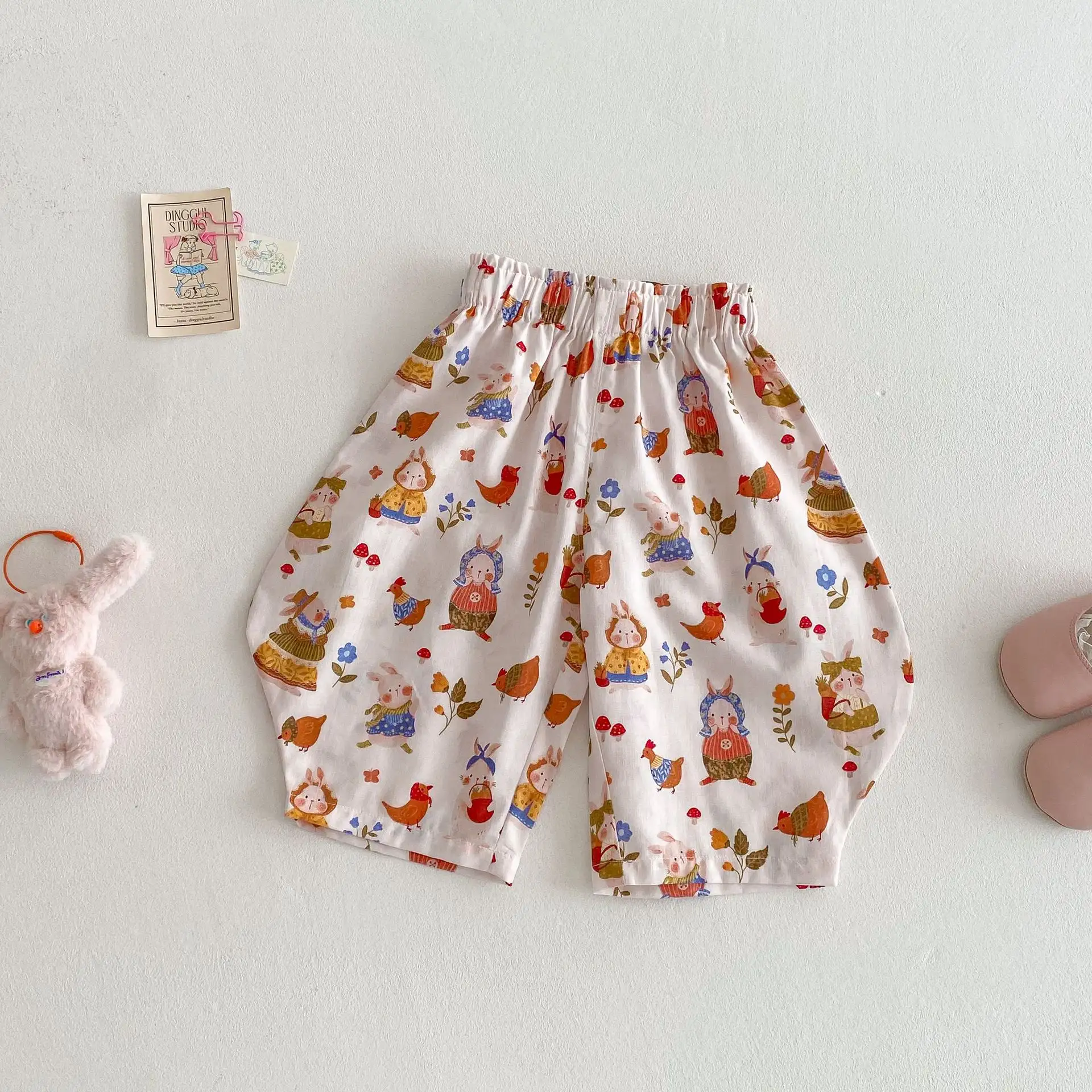 Girls' Anti-mosquito Pants Striped Floral Casual Pants
