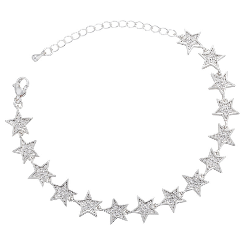 Micro-inlaid Pentagram Zircon Bracelet Fashion
