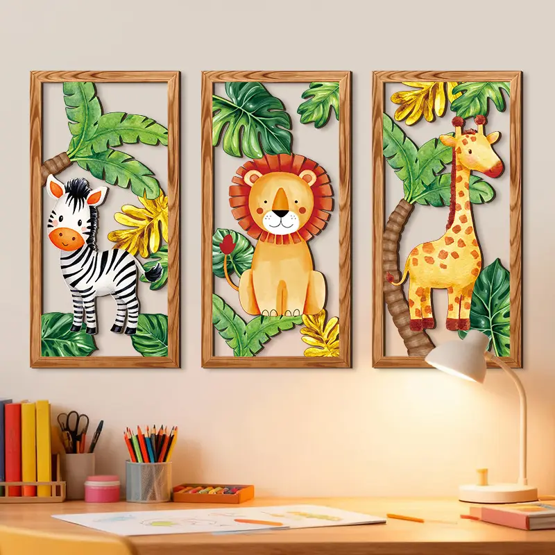 Forest Animal Cutout Wooden Sign Wall Decor