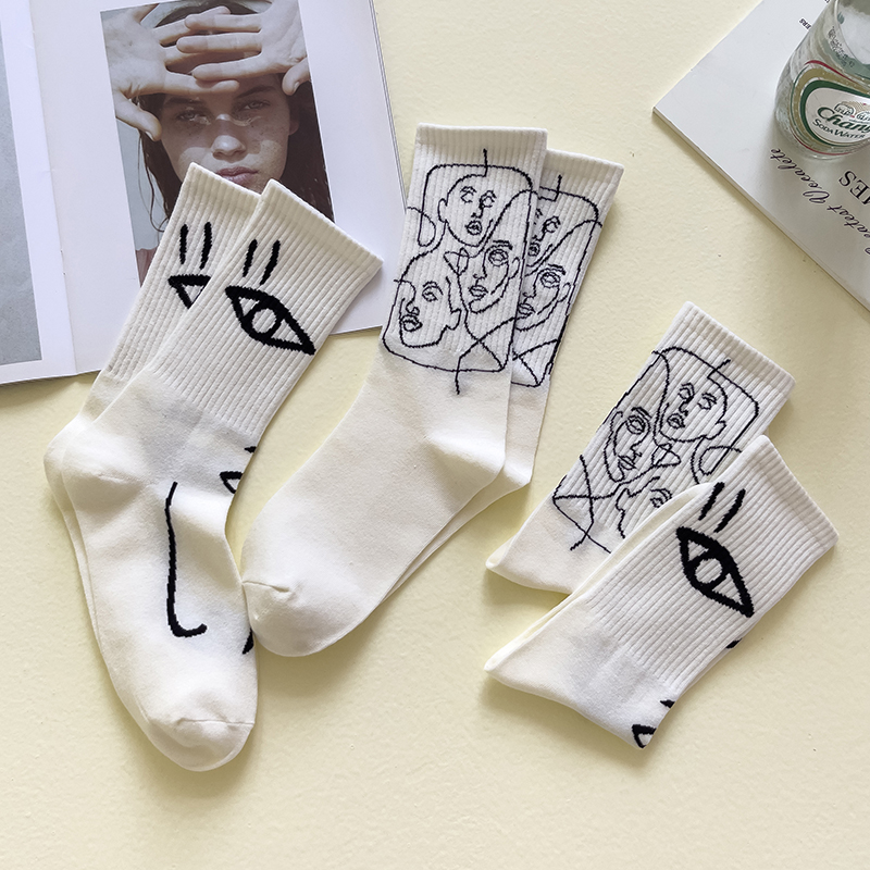 Title 1, Boneless Suture Abstract Lines Tube Socks