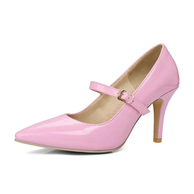 Pointed Toe Low cut Plus Size High Heel Women's Shoes Pink - Shop at LoveMi