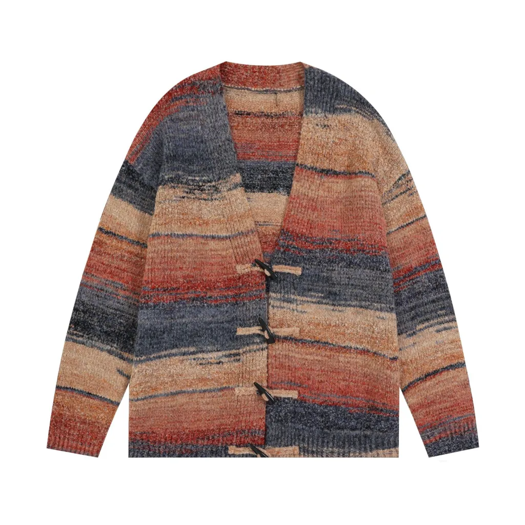Vintage Cardigan Knitted Sweater Coat - Blue