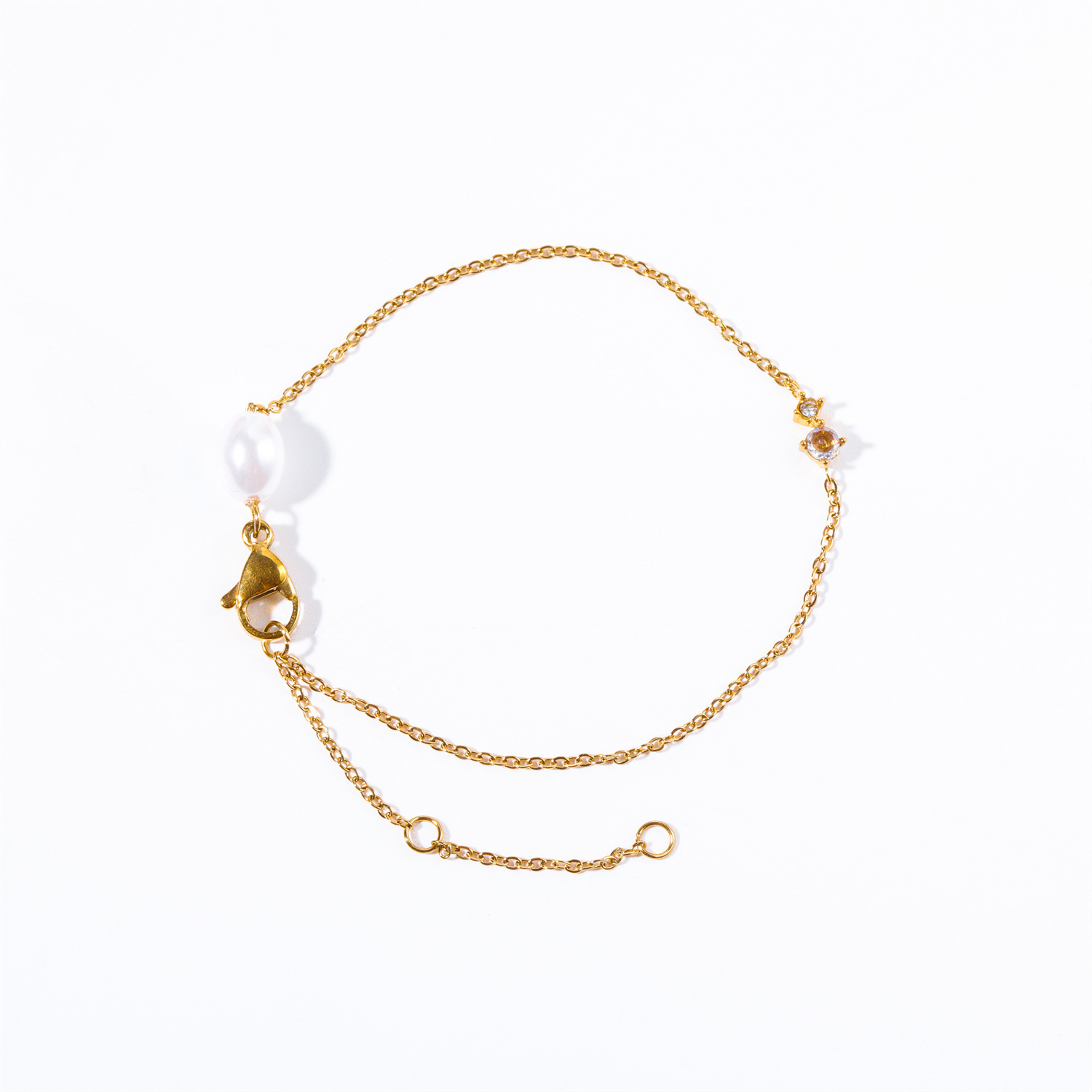 Titanium Steel High Color Retention European And American Retro Artistic Pearl Sailor Buckle Chain