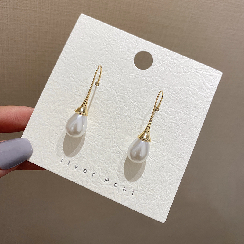 Creative All-match Pearl Eardrops Water Drop Earrings