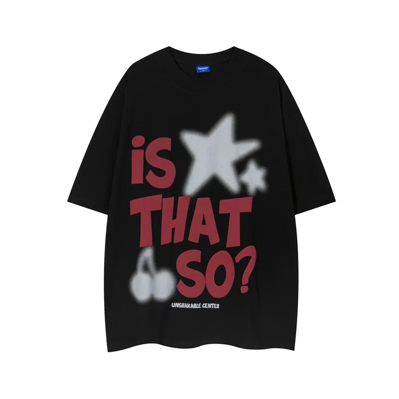Hip Hop Letter Print Half Sleeve T-shirt For Men - Black