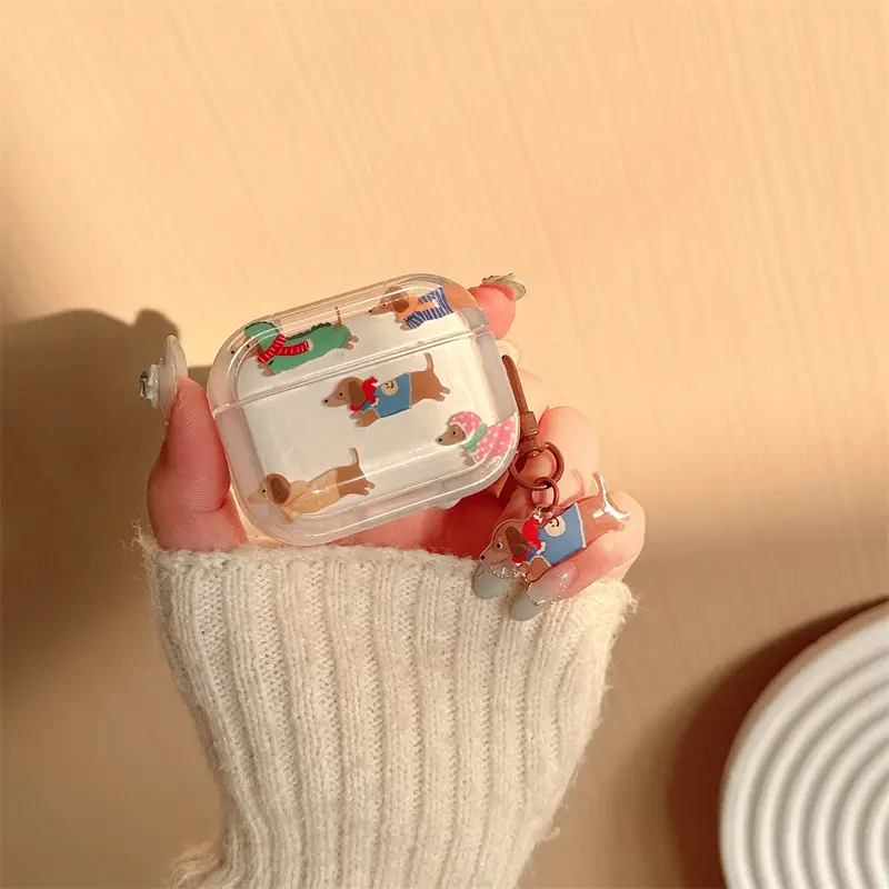 Gradient Sausage Dog Bluetooth Wireless 123 Generation Earphone Sleeves Protective Case