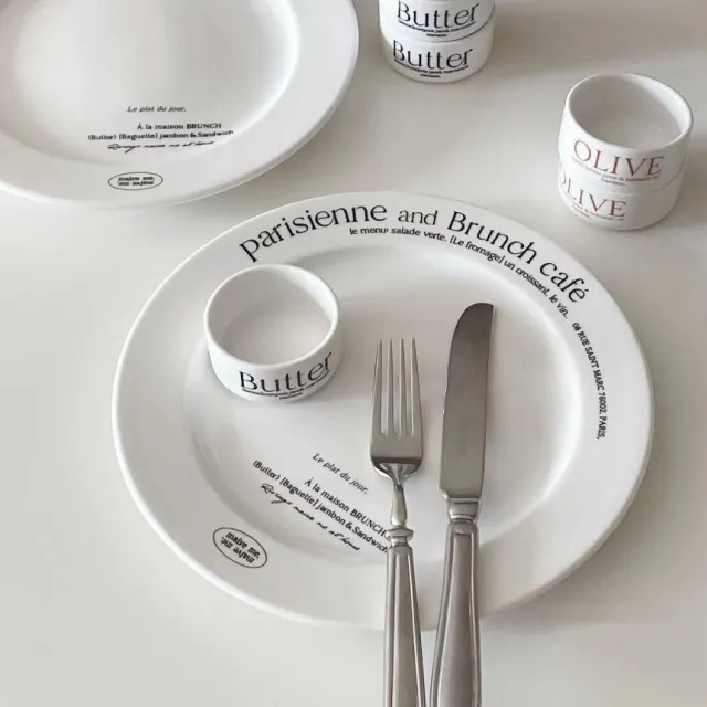 Cute French Alphabet Ceramics Tableware Parl Disc - Shop at LoveMi