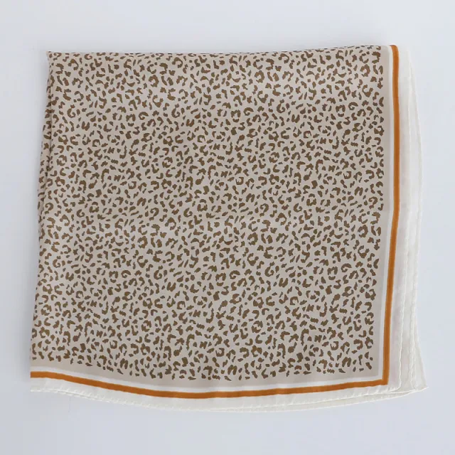 Artificial Silk Leopard Print Silk Scarf Orange - Shop at LoveMi