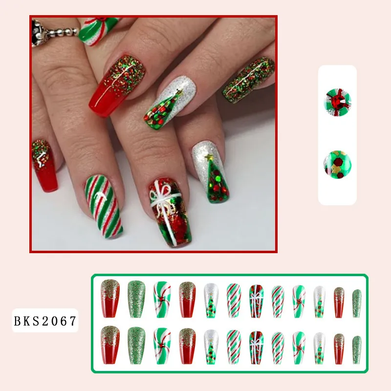 Women's Fashion Christmas Nail Tip Finished Product - Christmas Fake Nails