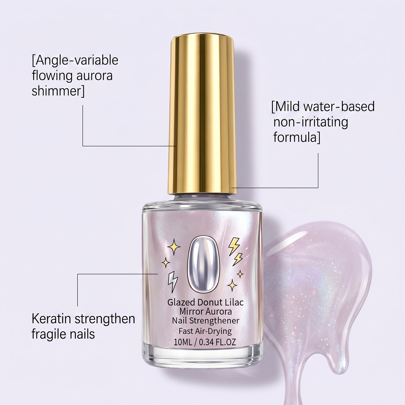 Multi-color Refractive Gradient Nail Gel Polish - High Gloss Long-lasting Non-fading DIY At-home Manicure Top Coat