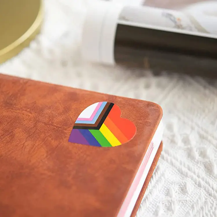 Square Rainbow Pattern Valentine's Day Label Sticker