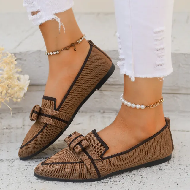 Casual And Comfortable Beautiful Bowknot Popular Element Shoes Brown - Shop at LoveMi
