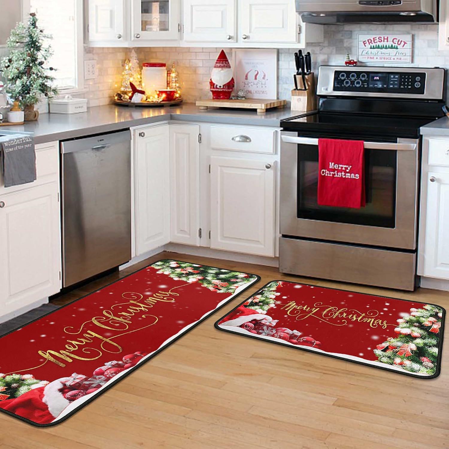 Title 3, Christmas Strip Kitchen Pad Household Wear-resi...