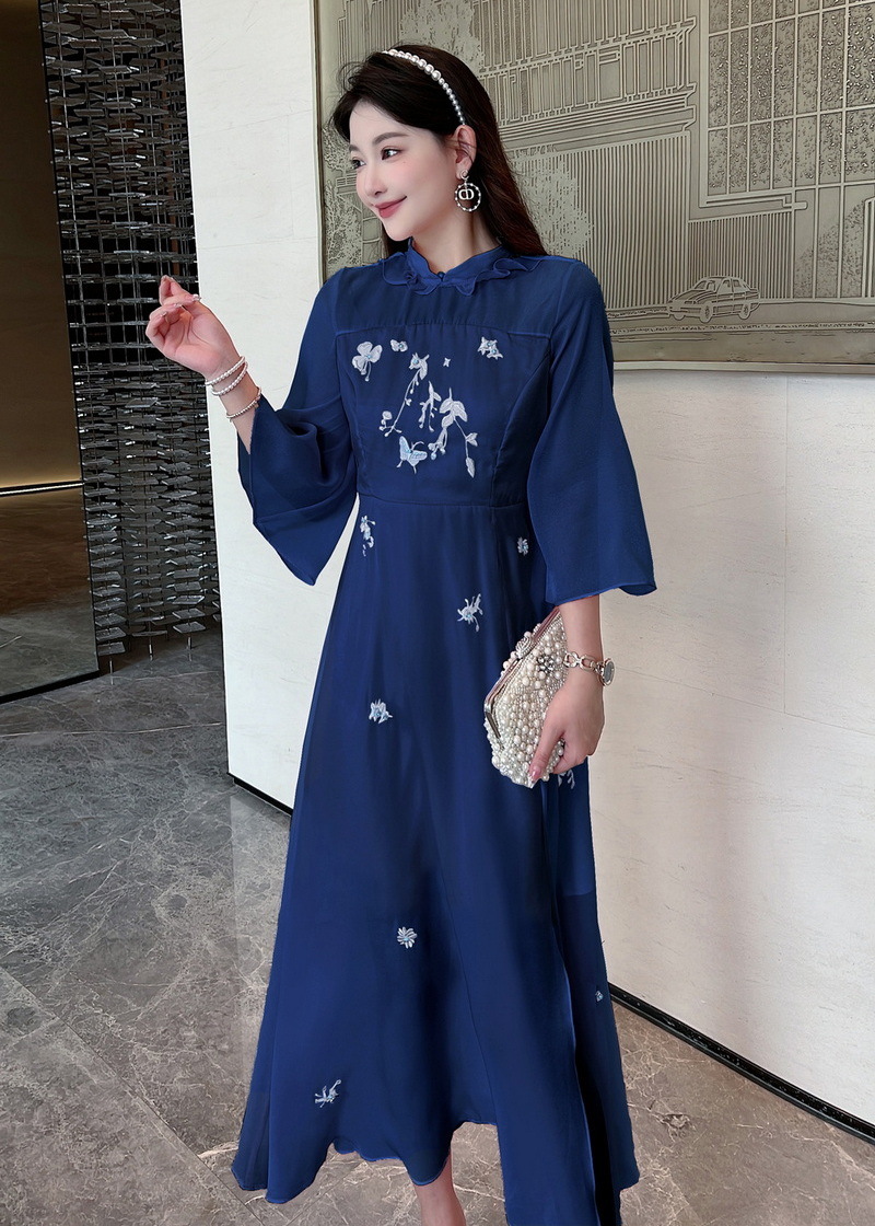 Diamond Embroidery Five-Quarter Sleeve Dress, picture 5 of 5